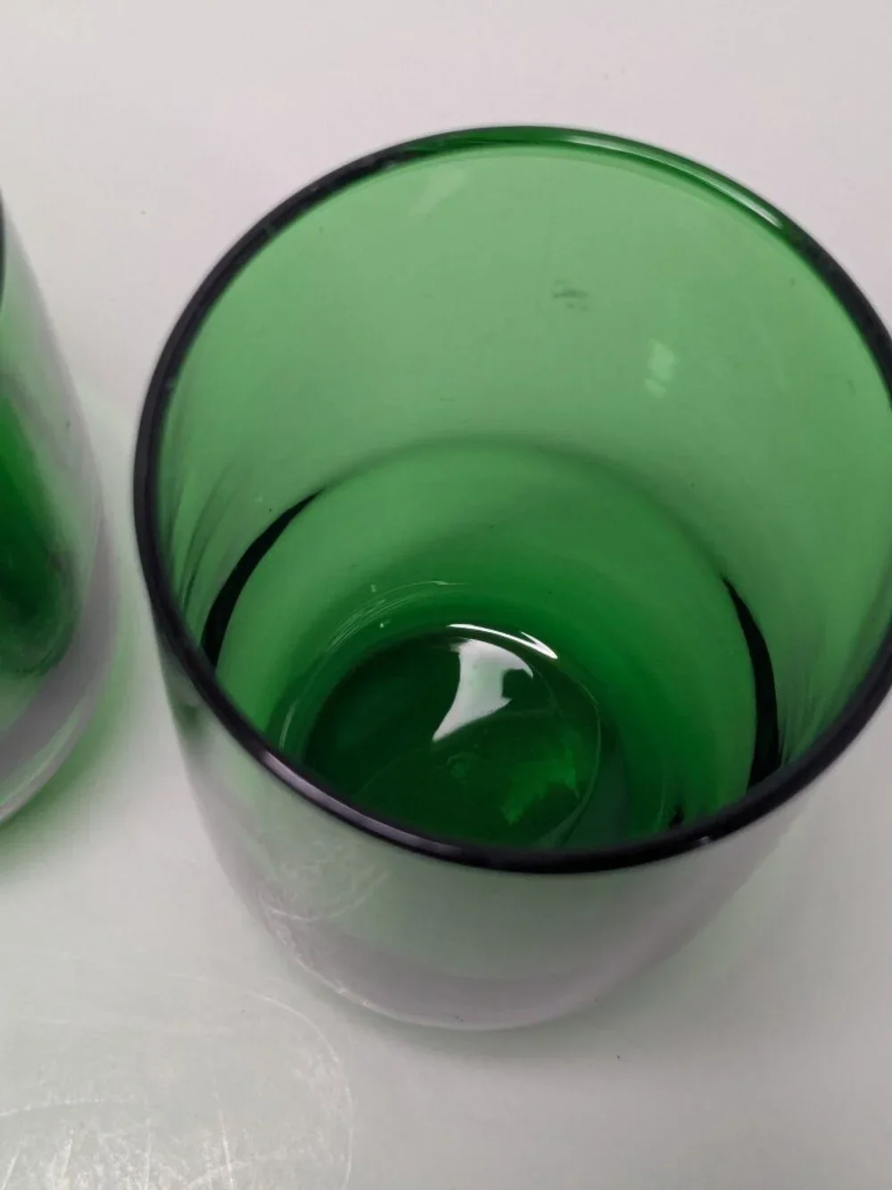 4 Anchor Hocking Forest Green Juice Tumblers 3 3/8